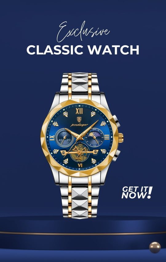 Blue White Minimalist Elegant Classic Watch Promotion Instagram Post
